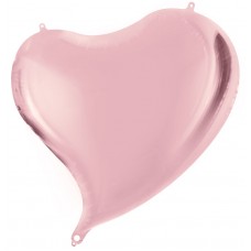 Фольгированный воздушный шар-сердце Изгиб розовое золото (46 см)