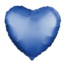 Однотонный фольгированный воздушный шар Сердце лазурь сатин (48 см)