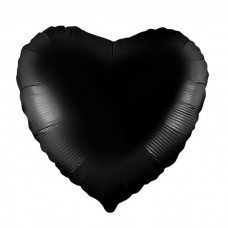 Однотонный фольгированный воздушный шар Сердце черный (48 см)
