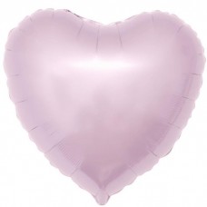 Однотонный фольгированный воздушный шар-сердце светло-розовый (48 см)