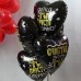 Фольгированный воздушный шар-сердце "Счастье это ты!" черный (48 см)