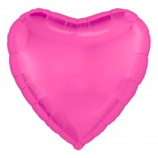 Однотонный фольгированный воздушный шар-сердце Розовый пион (48 см)