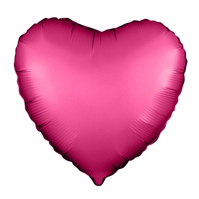 Однотонный фольгированный воздушный шар Сердце гранатовый сатин (48 см)