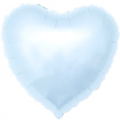Однотонный фольгированный воздушный шар Сердце светло-голубой (48 см)