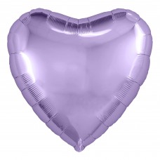 Однотонный фольгированный воздушный шар Сердце сиреневый (48 см)