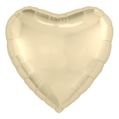 Однотонный фольгированный воздушный шар Сердце шампань (48 см)