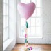 Однотонный фольгированный воздушный шар Сердце розовый (81 см)