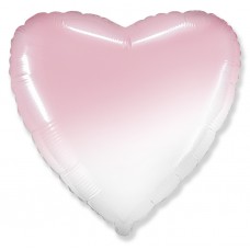 Однотонный фольгированный воздушный шар Сердце розовый градиент (81 см)