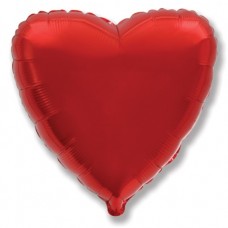 Однотонный фольгированный воздушный шар Сердце красный (81 см)