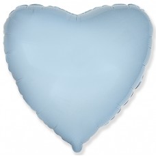 Однотонный фольгированный воздушный шар Сердце голубой (81 см)