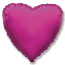 Однотонный фольгированный воздушный шар Сердце пурпурный (81 см)