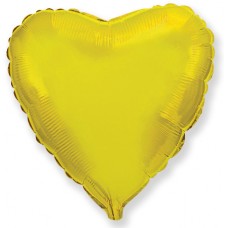 Однотонный фольгированный воздушный шар Сердце золото (81 см)