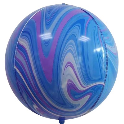 Шар-сфера 3D мрамор голубой-сиреневый агат (61 см)