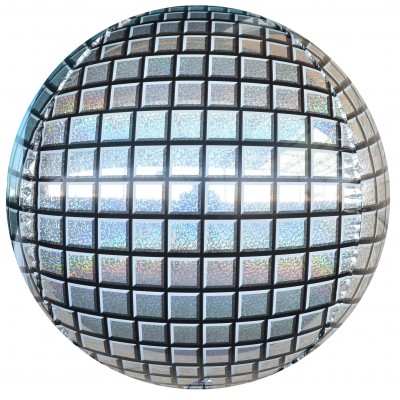 Шар-сфера 3D диско серебро голография (61 см)