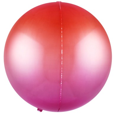 Шар-сфера 3D красный-фуше градиент (61 см)