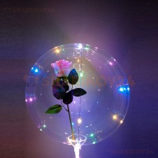 Светящаяся сфера на палке, Роза нежно- розовая №568