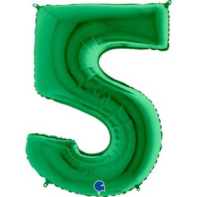 Шар (40''/102 см) Цифра, 5, Зеленый