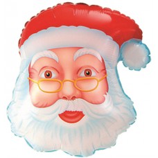 Фольгированный воздушный шар-фигура  Гголова Дед Мороз сказочник  (48 см)