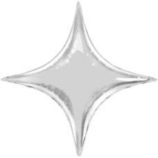 Фольгированный воздушный шар-звезда Конечная серебро (71 см)