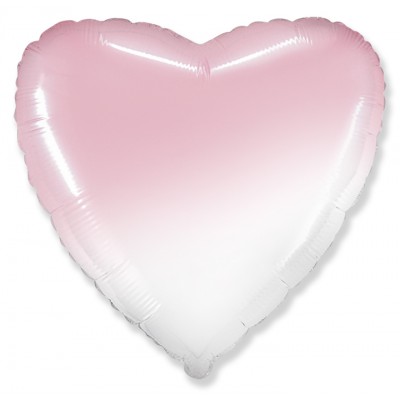 Фольгированный воздушный шар-сердце розовый градиент (46 см)