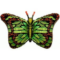 Фольгированный воздушный шар-фигура Бабочка-монарх зеленый (97 см)