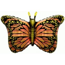 Фольгированный воздушный шар-фигура Бабочка-монарх оранжевый (97 см)