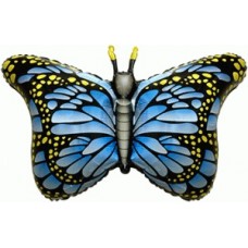 Фольгированный воздушный шар-фигура Бабочка-монарх синий (97 см)