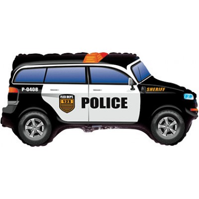 Фольгированный воздушный шар-фигура Полицейская машина черный (84 см)