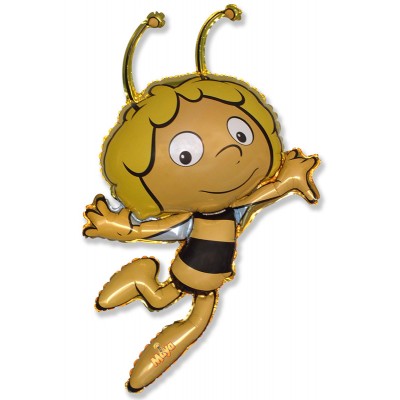 Фольгированный воздушный шар-фигура Пчела Майя желтый (122 см)