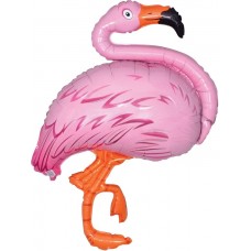 Фольгированный воздушный шар-фигура  розовый фламинго (130 см)