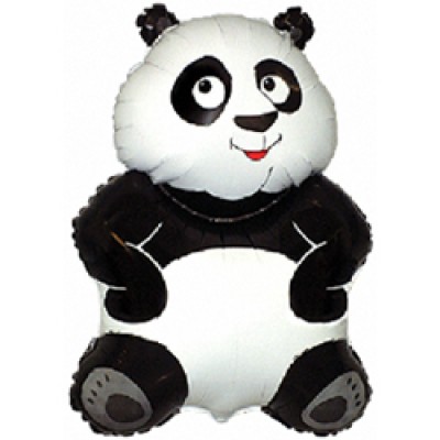 Фольгированный воздушный шар-фигура Большая панда белый (84 см)