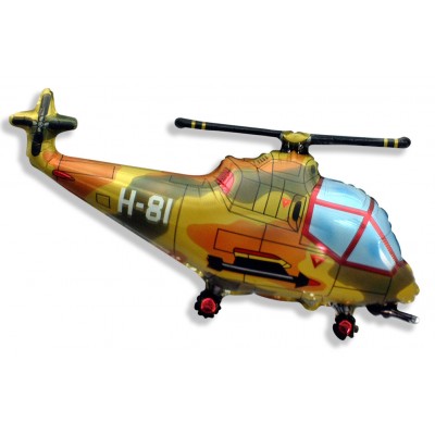 Фольгированный воздушный шар-фигура Вертолет военный (97 см)