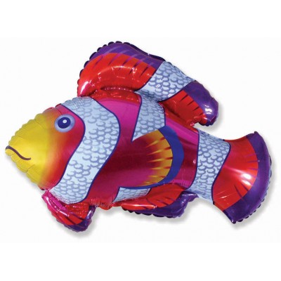 Фольгированный воздушный шар-фигура Рыба-клоун фуше (89 см)