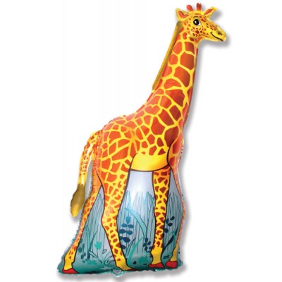 Фольгированный воздушный шар-фигура Жираф оранжевый (119 см)