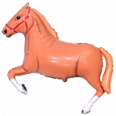 Фольгированный воздушный шар-фигура Лошадь коричневый (107 см)