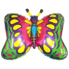 Фольгированный воздушный шар-фигура Бабочка зеленый (89 см)