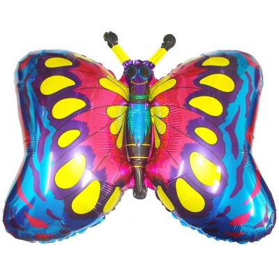 Фольгированный воздушный шар-фигура Бабочка синий (89 см)