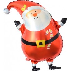 Фольгированный воздушный шар-фигура Санта в красном колпачке (74 см)