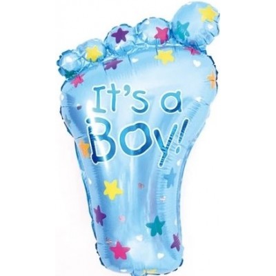 Фольгированный воздушный шар-фигура Ножка малыша голубой (76 см)