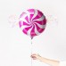 Фольгированный воздушный шар-круг Леденец фуше (46 см)