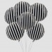 Фольгированный воздушный шар-круг Белые полоски черный (46 см)