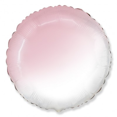 Однотонный фольгированный воздушный шар-круг розовый градиент (81 см)