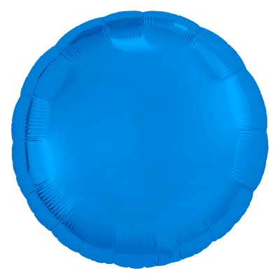 Однотонный фольгированный воздушный шар-круг синий (46 см)