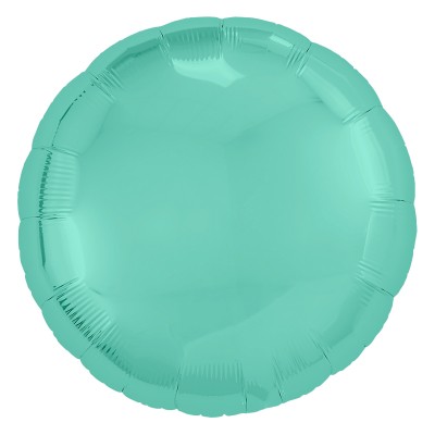 Однотонный фольгированный воздушный шар-круг бискайский зеленый (46 см)