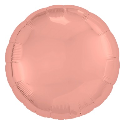 Однотонный фольгированный воздушный шар-круг розовый коралл (46 см)