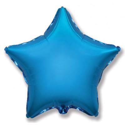 Однотонный фольгированный воздушный шар-звезда синий (81 см)