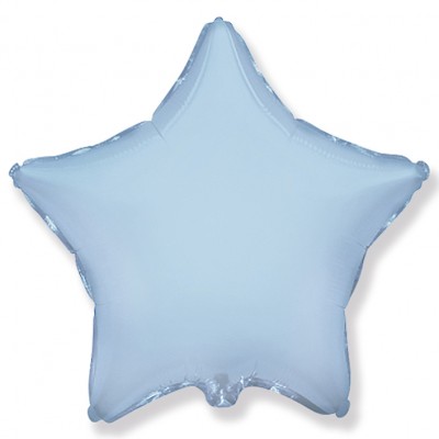Однотонный фольгированный воздушный шар-звезда голубой (81 см)