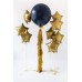 Однотонный фольгированный воздушный шар-звезда золото сатин (53 см)