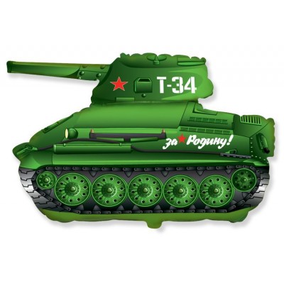Шар (31''/79 см) Фигура, Танк Т-34, Зеленый
