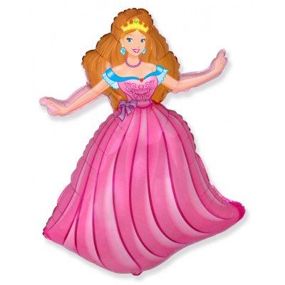 Шар (39''/99 см) Фигура, Принцесса, Розовый